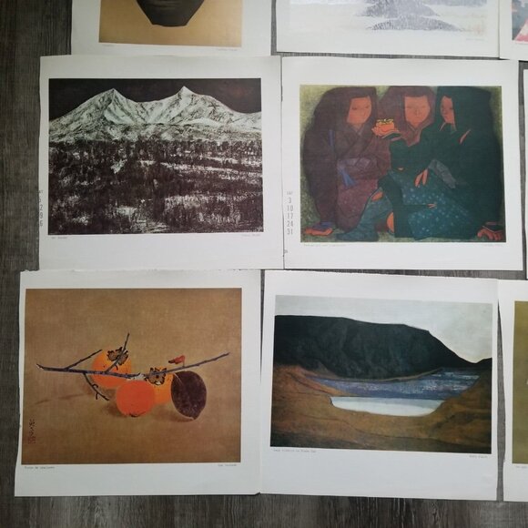 Asian Prints Full Color Art Pictures Frameable Vintage Calendar Book Pages VTG - Picture 10 of 16